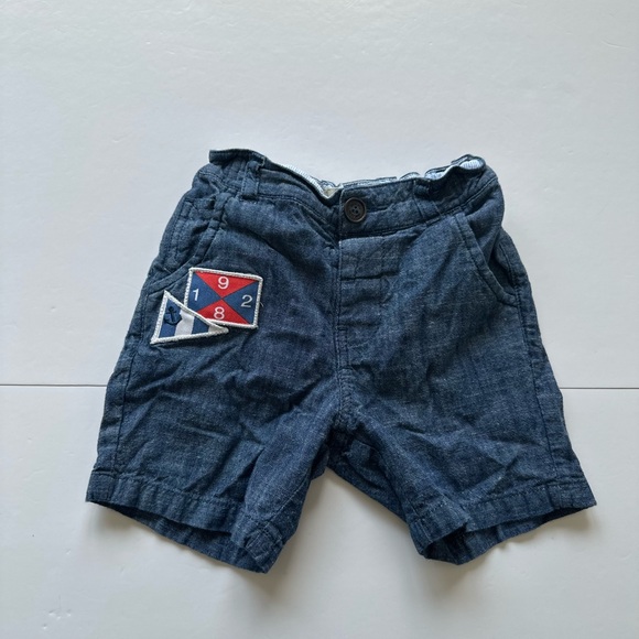 5/30$ NEXT baby toddler nautical blue chambray shorts size 1.5-2 years - Picture 2 of 6